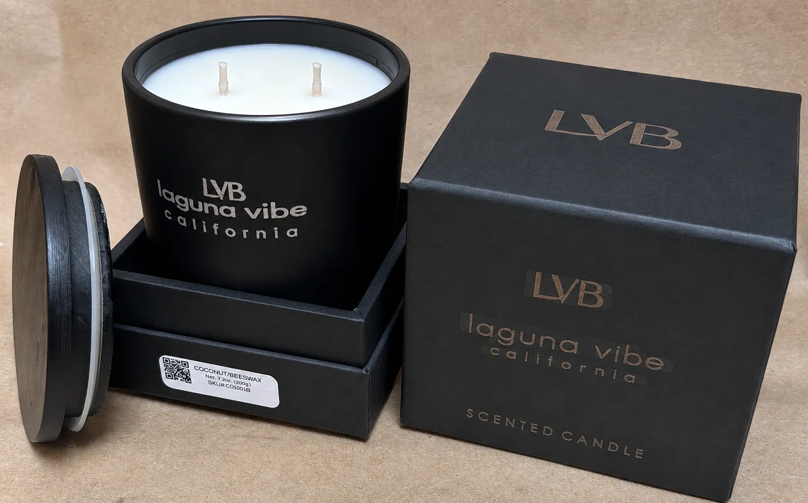 Double Wick Black Cubic Box
